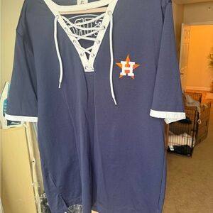 PINK Victoria's Secret Navy Lace-Up Tee